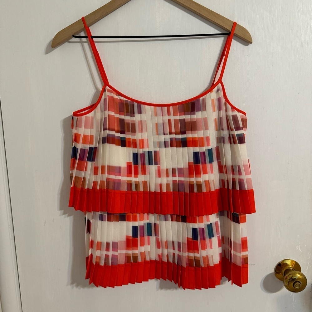 Badgley Mischka Pleated/Layered Tank Top Size M